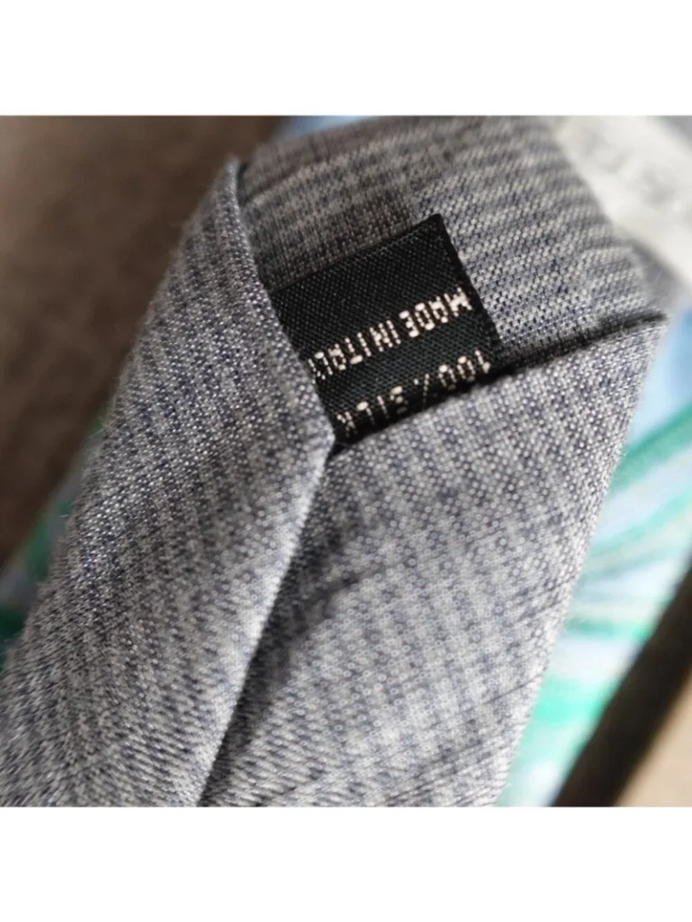 Samuelsohn Tie Blue Green Paisley All Over Jacquard Silk Made in Italy